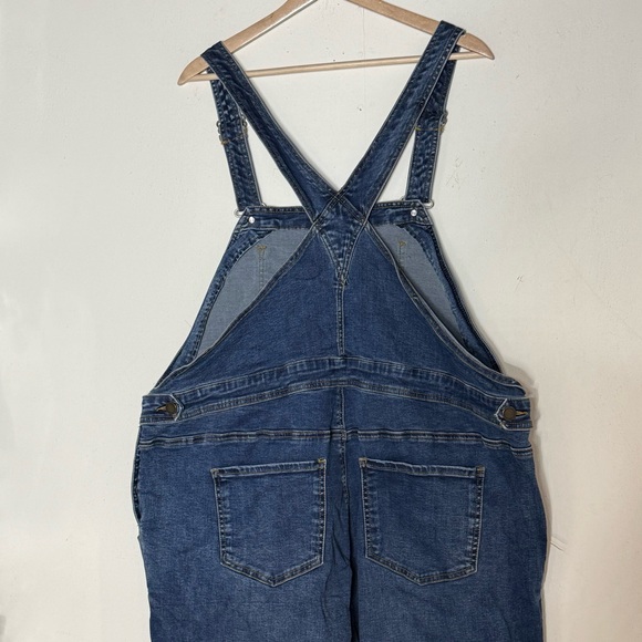 Universal Standard Denim Bib Overall Straight Jeans Size 18 / 20 Stretch Casual - Picture 4 of 11